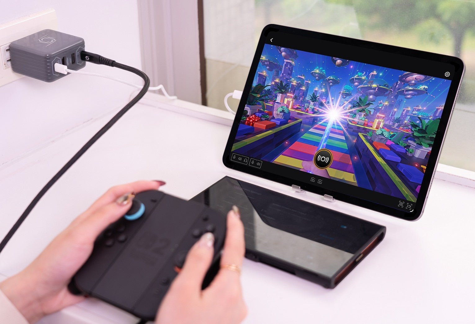 ELITE GO GC313Proを使ってゲーム画面をタブレットへ取り込む構成のメーカー例示写真
